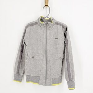 DKNY Heather Gray Jacket with Yellow Trim